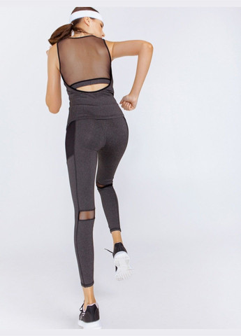 комплект для фитнеса графитового цвета из топа и лосин Dressa (324103581)