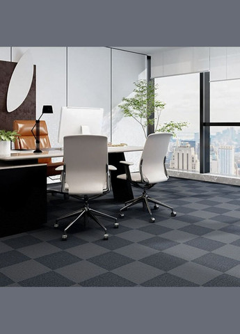 Самоклеюча плитка під ковролін SW-00001420 300x300x4мм Темно-сірий Sticker Wall (298285074)