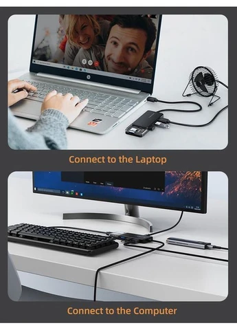 Концентратор USB - 4 порта USB 3.0, 5 Гбит/с, 0.15 м (CB01B) CABLETIME (382937822)
