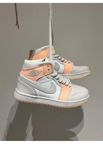 Серые демисезонные кроссовки мужские nike air jordan 1 grey brown найк аир джордан серые No Brand