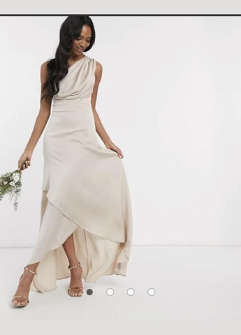 Бежевое платья макси атласные tfnk Asos