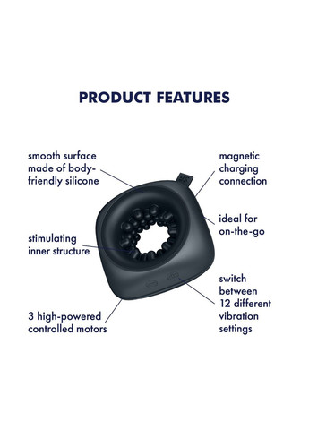 Мастурбатор Ring Stroker, 12 режимов вибрации, универсальный, компактный - CherryLove Satisfyer (339867319)