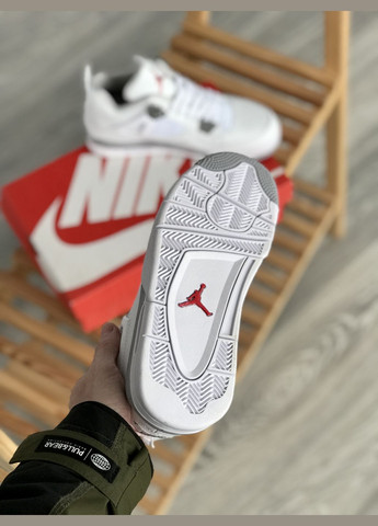 Белые всесезонные кроссовки мужские и женские nike air jordan 4 retro white oreo white | найк аир джордан 4 ретро вайт орео белые No Brand