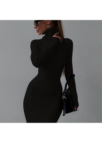Черное повседневный платье женское KaraMix однотонное