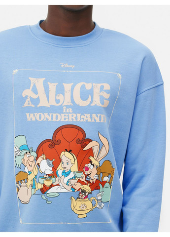 Блакитний світшот фліс,блакитний з принтом, Primark (364530990)