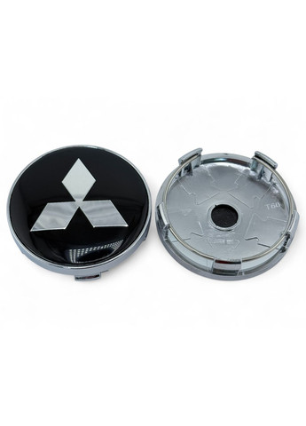 1 штука Колпачок в диски Мицубиси заглушка для дисков 60/56 мм Черные с хром логотипом No Brand (364958772)