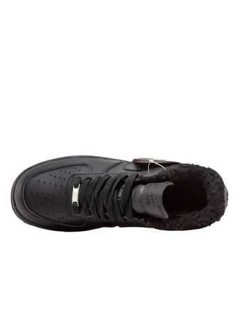 Цветные всесезонные кроссовки air force 1 low black winter с мехом No Brand