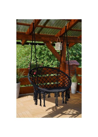 Кресло подвесное бразилийское качели гамак B-092 черный 120 кг Bonro (335048899)