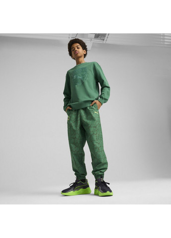 Puma дитячий світшот hoops x tmnt relaxed graphic crew youth однотонний зелений спортивний бавовна, еластан