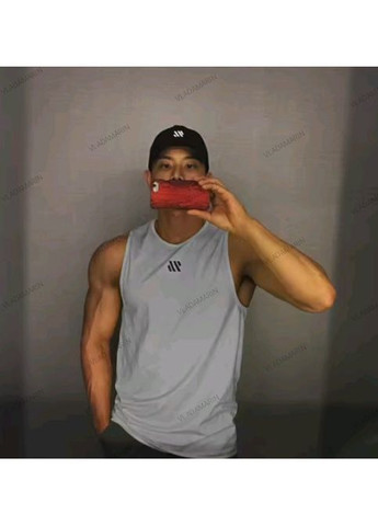 Белая мужская спортивная майка для тренажерного зала, летняя майка для фитнеса No Brand Майка