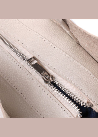 Містка сумка-шопер із натуральної шкіри бежева 22843 Shvigel (329195183)