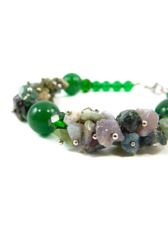 Эксклюзивный браслет "Весенний лес" Хризопраз, Яшма 15 Fursa fashion (330752101)