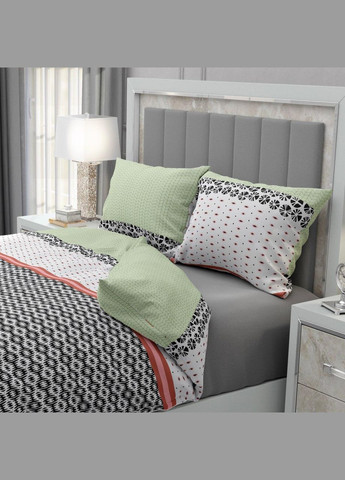 Мікрофіброва постільна білизна з принтом Напівторний 150x210 см Різнокольоровий (М-P-0142) No Brand (308755254)