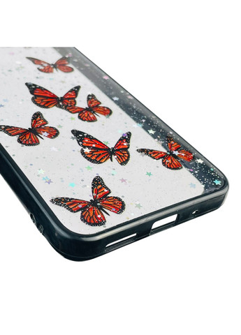 Чохол для Redmi 9A з блискітками з метеликами на сяомі редмі 9а чорний Xiaomi (366387640)