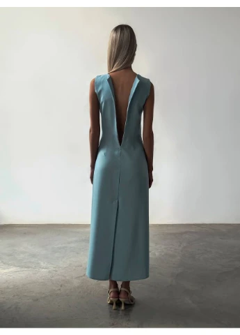 М'ятна льняна сукня максі Fashion