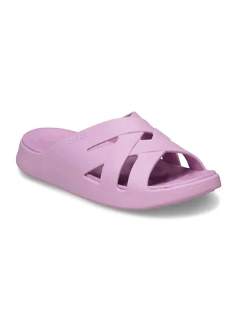 Сиреневые кроксы шлепанцы getaway weave slide Crocs