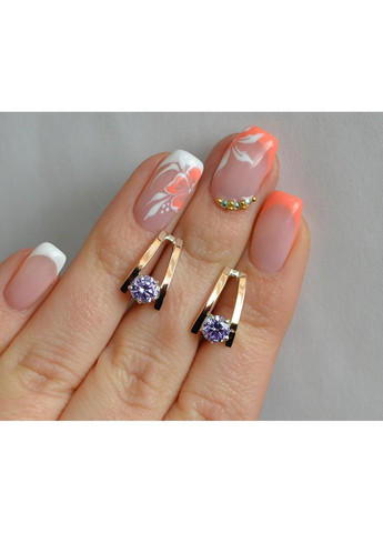 Серебряные серьги с напайками из золота Silver Style (367113135)