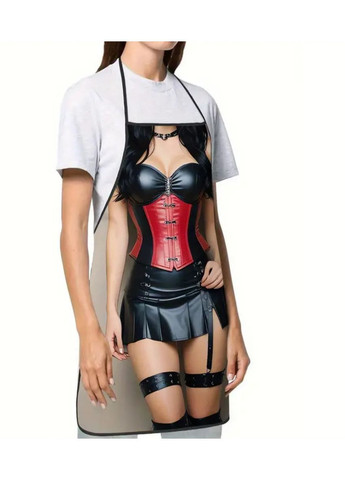 Фартук с приколом для женщин – девушка в кожаном платье 72 на 53 см разноцветный Jannet Фартух (361893400)