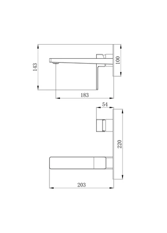 Смеситель для раковины Gemini скрытого монтажа QTGEM273BLM45694 Black Matt Qtap (396799879)