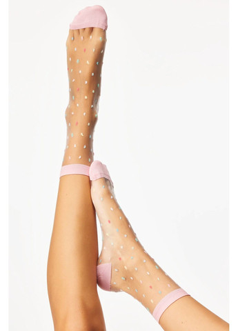 Розовые носочки женские прозрачные в цветной горошек gigi Gabriella (365858745)