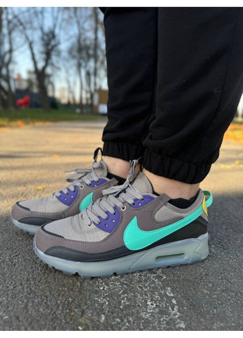 Чорні Осінні кросівки чоловічі nike air max 90 terrascape beige black mint найк аір макс 90 No Brand