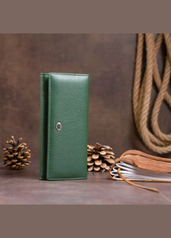 Кошелек на магнитах с клапаном женский 19240 Зеленый st leather (315344089)