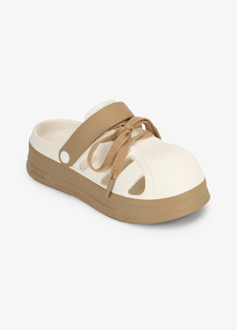Цветные кроксы женские 296-1 бело-бежевый shop (2000990979797) No Brand