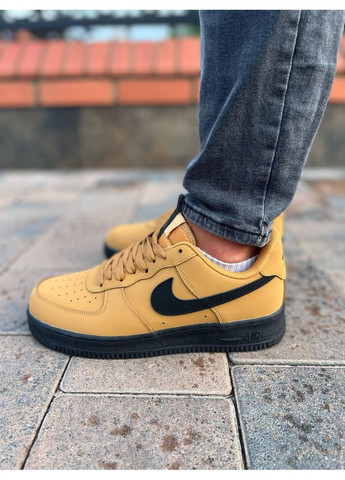 Черные демисезонные кроссовки мужские nike air force 1 07 wheat black-midnight navy найк аир форс 1 премиум No Brand