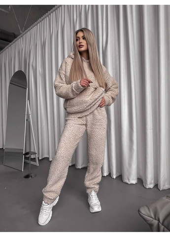 Теплый костюм «Teдди» 🧸 кофта с капюшоном и карманом кенгуру No Brand (369249482)