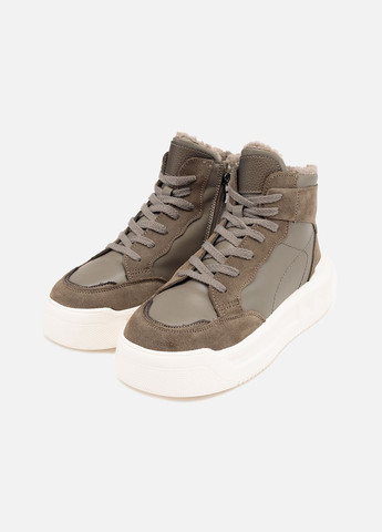 Хаки женские высокие кеды на платформе цвет хаки cb-00248348 Yuki