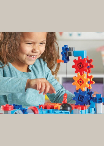 Развивающий конструктор с шестернями "Машиностроители" (60 эл.) STEM Explorers Machine Makers, Gears! Learning Resources (338425982)