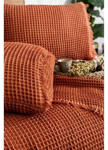 Вафельне покривало Norah Copper 240x260см +2 наволочки 50x70см Saheser (392455034)