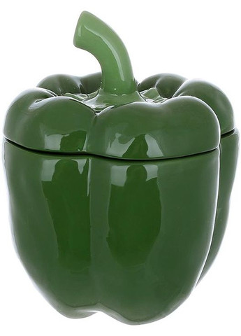 Набор 2 керамические банки "Pepper" 550мл для сыпучих продуктов, зеленый перец Bona (372172874)