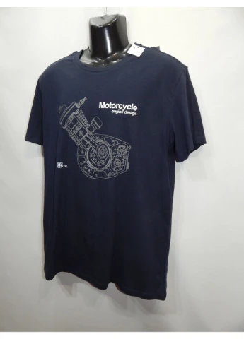 Синя чоловіча футболка regular р. 54-56 (2xl) 073фм (тільки в зазначеному розмірі, тільки 1 шт.) No Brand
