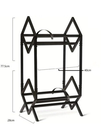 Стеллаж полка металлическая для виниловых пластинок двухуровневый на 160-200 пластинок 77.5х40х28 см No Brand (366304223)