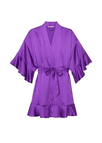 Женский сатиновый халат Georgette Flounce M/L фиолетовый Victoria's Secret (282964900)