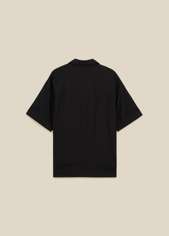 Черная кэжуал рубашка однотонная LAWA