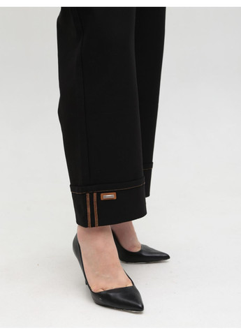 Штани жіночі чорні широкі з підворотами Sanli Палаццо (358501755)