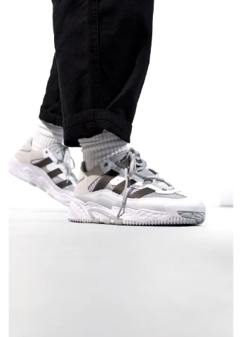 Белые демисезонные кроссовки мужские и женские adidas niteball white | адидас найтбол белые No Brand