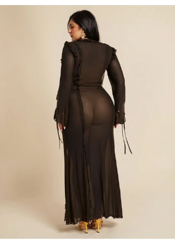 Коричневое платье SHEIN однотонное