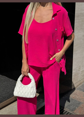 Костюм тройка креп жатка,рубашка,майка и штаны No Brand (341674812)