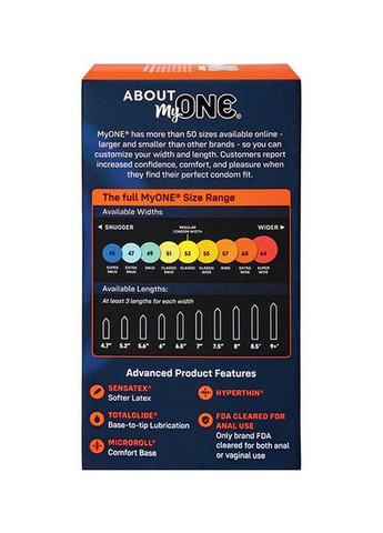 Презервативы MyONE Extra Wide & Long10 шт, картонная коробка One (313654435)