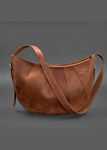 Жіноча шкіряна сумка через плече Круасан світло-коричнева BlankNote (302009110)