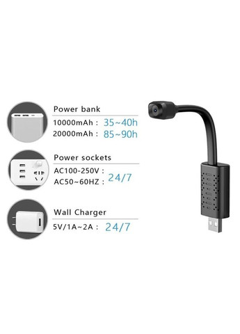 Міні камера WIFI USB на гнучкому шлейфі з підсвіткою U22, HD 720P, датчик руху (100698) Nectronix (321960414)