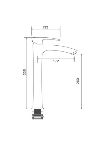 Змішувач для умивальника G1007-32, золото GAPPO (373267274)