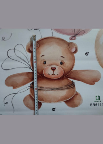 Вінілова наклейка на стіну в дитячу Ведмедик на повітряних кульках (лист 45 х 60 см) Б194-24 No Brand (302241984)