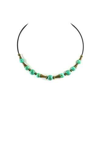 Эксклюзивное ожерелье "Prima donna" Бирюза 12-10 мм Fursa fashion (322313395)