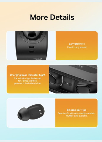 Беспроводные наушники Bowie EZ10 Black TWS Bluetooth 5.3 Baseus (300523995)