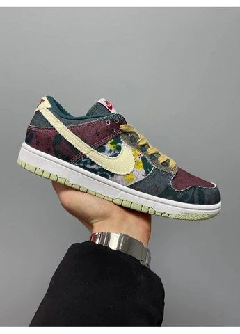 Цветные демисезонные кроссовки мужские nike dunk low sp community garden найк данк No Brand