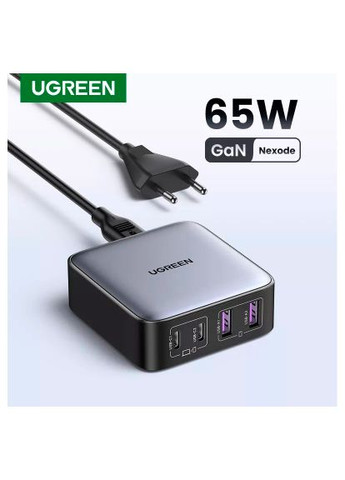 Зарядное устройство (90747) Ugreen 4xUSB 65W (2хUSB-C+2xUSB-A) Gan CD327 (369882359)
